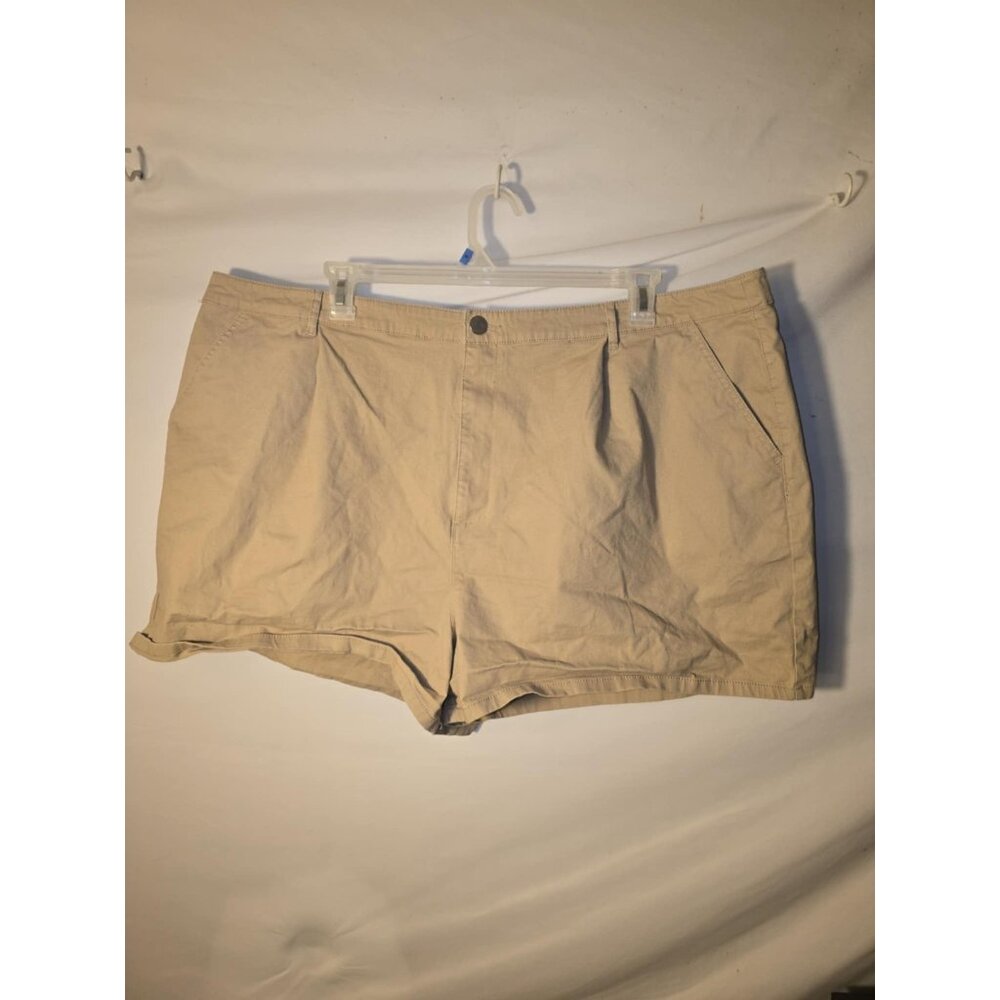 Asos Tan Chino Shorts Stretch Women’s Plus 26 Great shorty Length Pockets Scandi